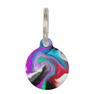 Médaillon Pour Animaux Explosion d'art en marbre coloré personnalisée