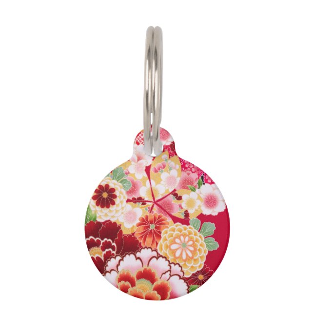 Médaillon Pour Animaux Falln Red Floral Burn (Devant)