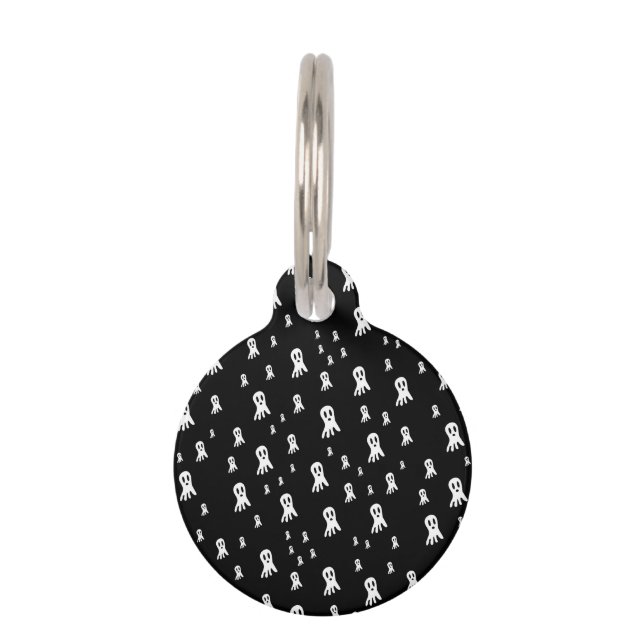 Médaillon Pour Animaux Fantômes d'Halloween foncé (Devant)