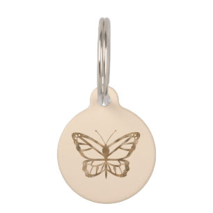 Médaillon Pour Animaux Faux Golden Yellow Foil ressemble à un papillon
