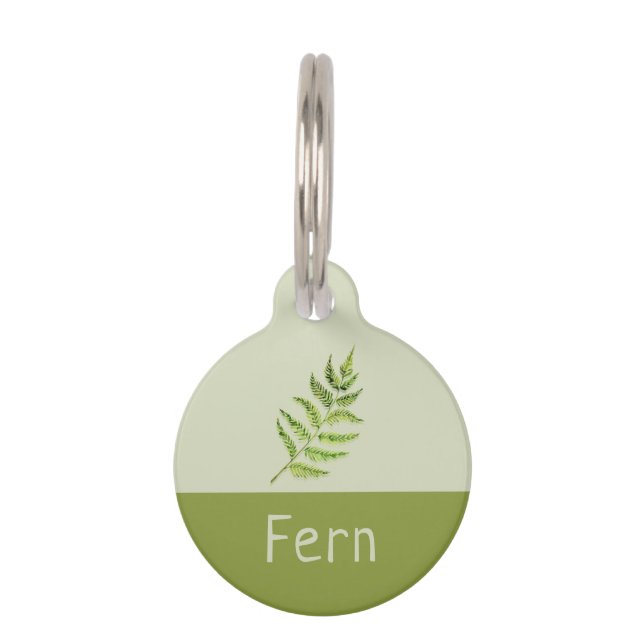 Médaillon Pour Animaux Fern Dog Cat Name (Devant)