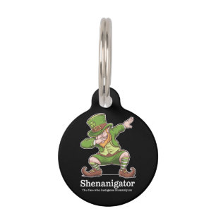 Médaillon Pour Animaux Fête de la Saint-Patrick Shenanigator Dabbing Lepr