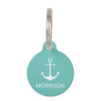 Feu d'Ancre nautique turquoise Personnalisé Nom in