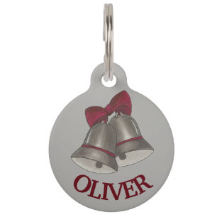 Médaillon Pour Animaux Fiançailles mariage Noël Argent Bells Chimes