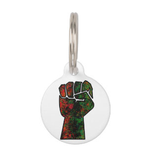 Médaillon Pour Animaux fierté noire drapeau rouge vert poing panafricain