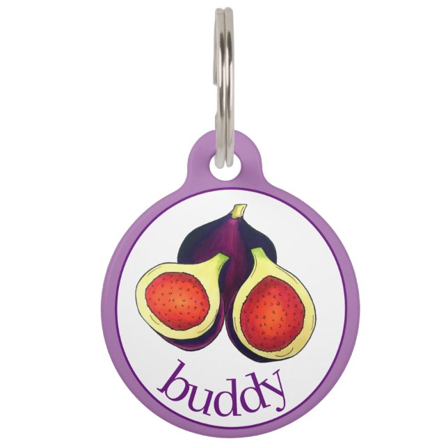 Médaillon Pour Animaux Figues violettes frites Ripe frites Fruit Fig Tree (Devant)
