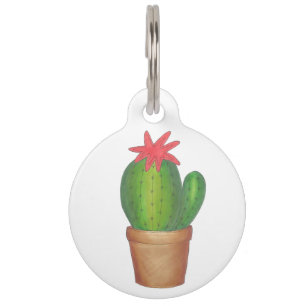 Médaillon Pour Animaux Fleur de cactus de prickly vert Plante pointé Succ