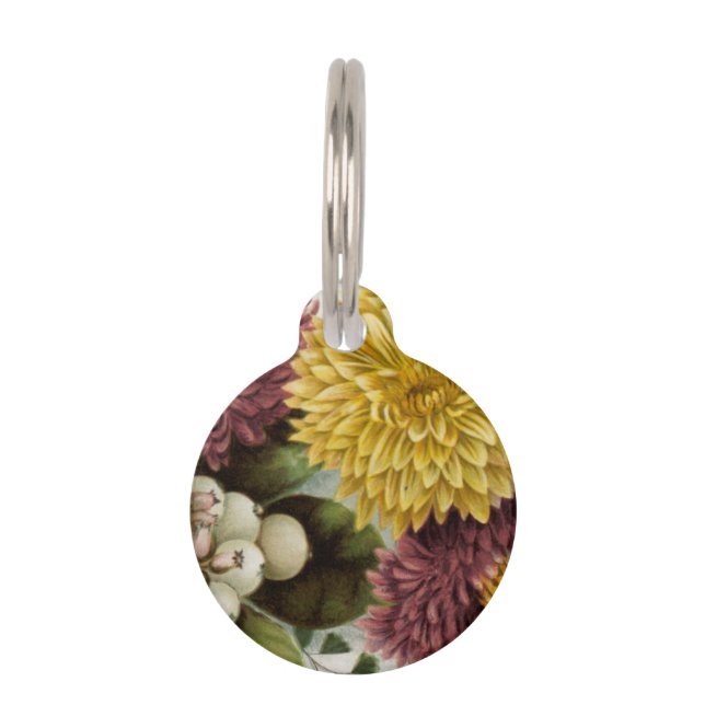 Médaillon Pour Animaux Fleur de chrysanthème mère florale (Devant)