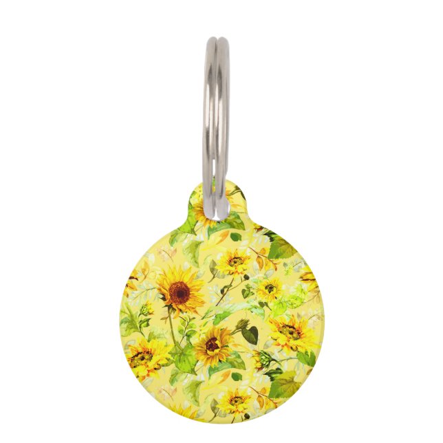 Médaillon Pour Animaux Fleur de couleur 2 (Devant)