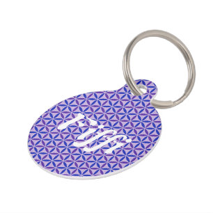 Médaillon Pour Animaux Fleur de vie - motif de timbre - BG 4