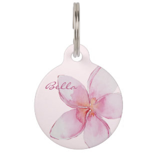 Médaillon Pour Animaux Fleur hawaïenne exotique - élégante