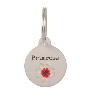 Médaillon Pour Animaux Fleur Primrose beige