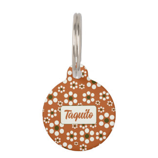 Médaillon Pour Animaux Fleurs florales en terre cuite mexicaine