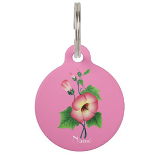 Médaillon Pour Animaux Fleurs rose pâle Thunder_Cove