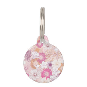 Médaillon Pour Animaux Fleurs Sans Couture