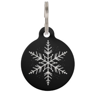 Médaillon Pour Animaux Flocon de neige Noël Fête cadeau d'hiver