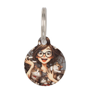 Médaillon Pour Animaux Folle des chats