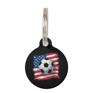 Médaillon Pour Animaux Football patriotique hommes drapeau américain État