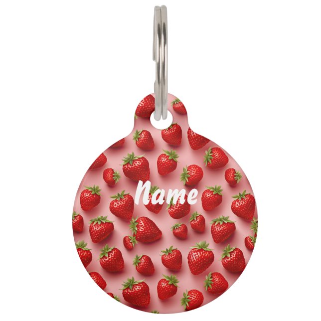 Médaillon Pour Animaux Fraises (Devant)