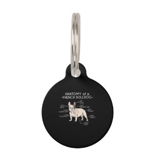 Médaillon Pour Animaux Frenchie Cadeau Anatomie d'un Bouledogue Françai
