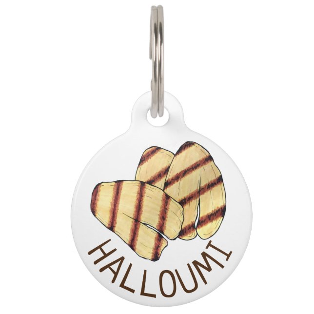 Médaillon Pour Animaux Fried Halloumi Chypriote Haloumi Fromage (Devant)