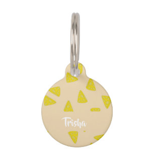 Médaillon Pour Animaux Fromage jaune forme sur rose