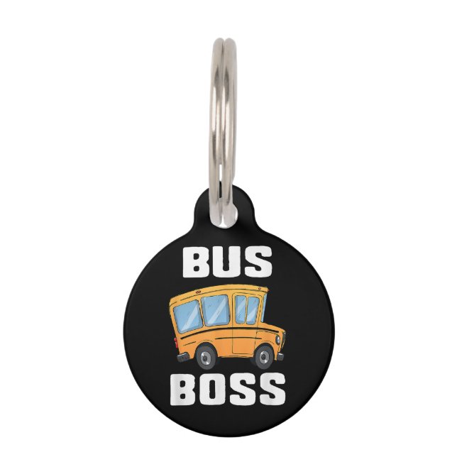 Médaillon Pour Animaux Funny Bus Boss School Bus Driver (Devant)