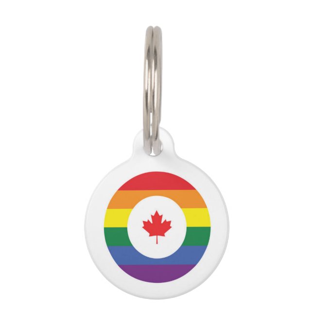 Médaillon Pour Animaux Gay pride canadien (Devant)