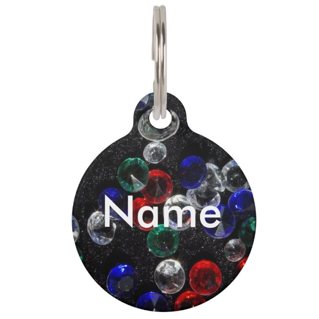 Médaillon Pour Animaux Gemstones Personalised (Devant)