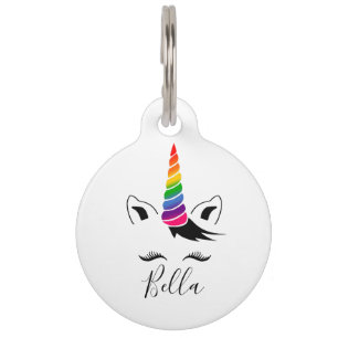 Médaillon Pour Animaux Glam Rainbow Unicorn