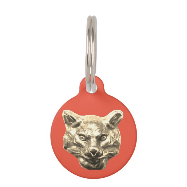Médaillon Pour Animaux Golden Cat – goldene Katze – vergoldeter Kater (Dos)