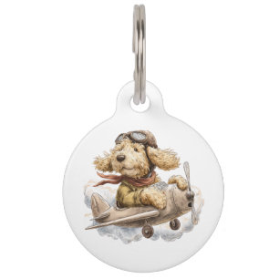 Médaillon Pour Animaux Goldendoodle Dog Avion pilote
