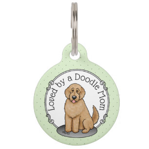 Médaillon Pour Animaux Goldendoodle Mom Doodle Mom (rouge doré)