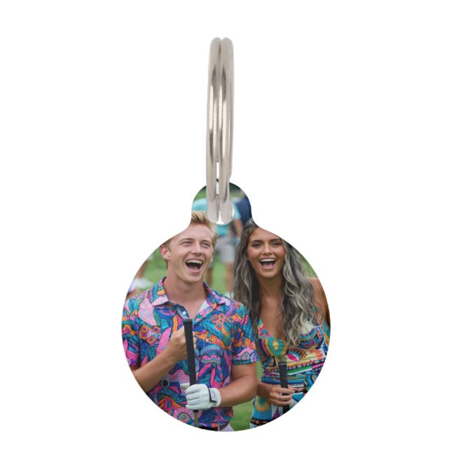 Médaillon Pour Animaux Golf Photo Customize Personalize (Devant)
