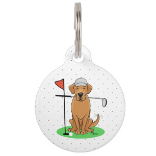 Médaillon Pour Animaux Golf Yellow Lab Labrador Retriever Dog (jaune 5)