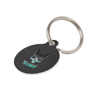 Médaillon Pour Animaux Graffiti Surf crâne chat