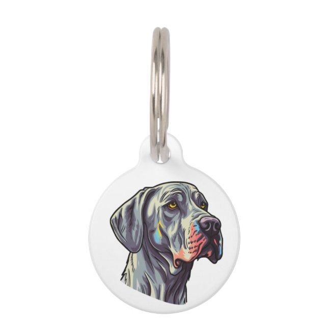 Médaillon Pour Animaux Grand chiot à dane | (Devant)