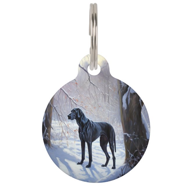 Médaillon Pour Animaux Grand Danois Noël Qu'il neige Noël (Devant)