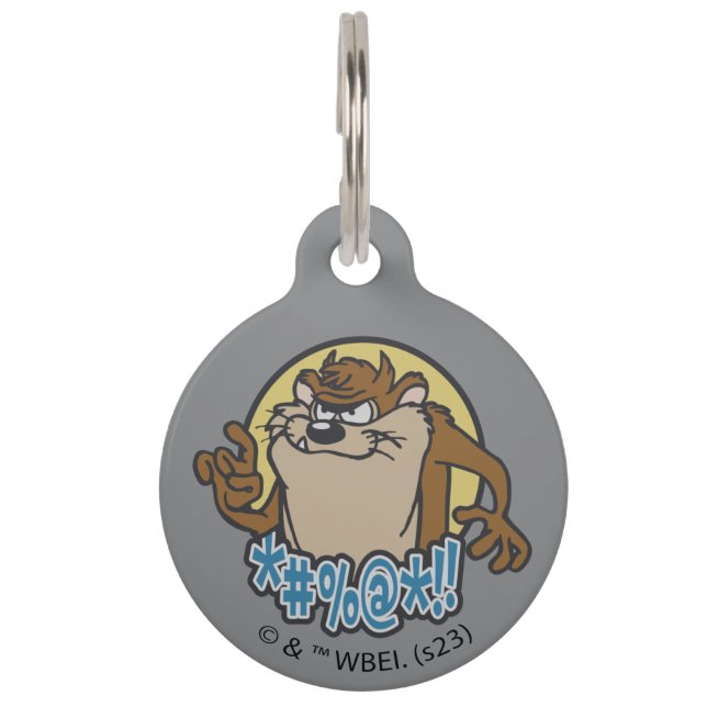 Médaillon Pour Animaux Graphique en cercle extensible TAZ™ (Devant)