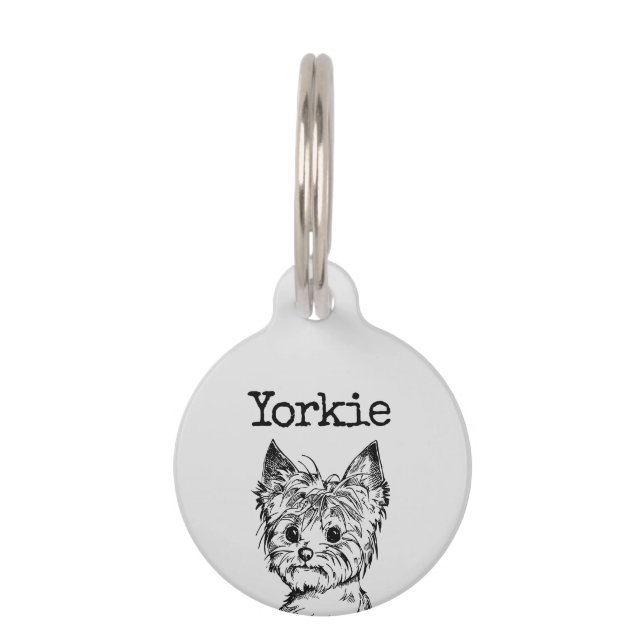 Médaillon Pour Animaux Grey Yorkshire terrier Yorkie (Devant)