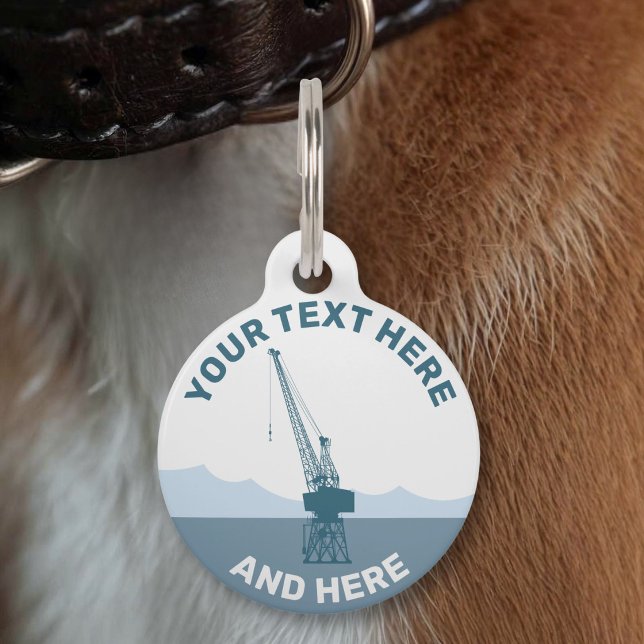 Médaillon Pour Animaux Grue de chantier naval (Créateur téléchargé)