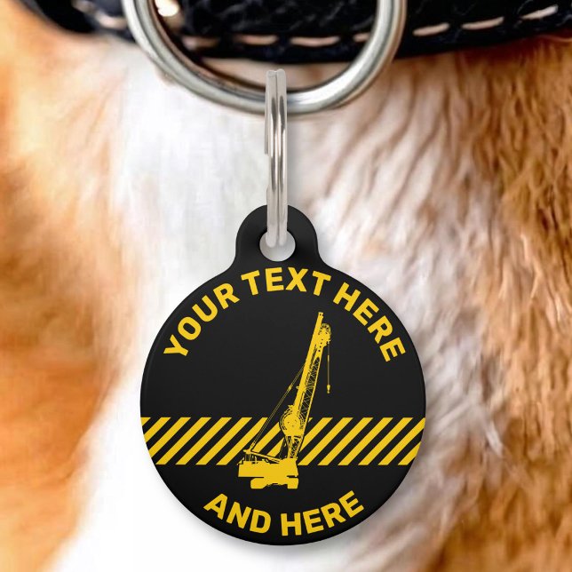 Médaillon Pour Animaux Grue de construction (Créateur téléchargé)