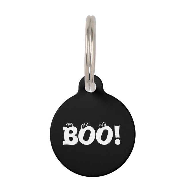 Médaillon Pour Animaux Halloween Épouvantable Boo! yeux noirs drôle de ch (Devant)