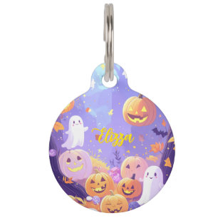 Médaillon Pour Animaux Halloween mignonne personnalisable