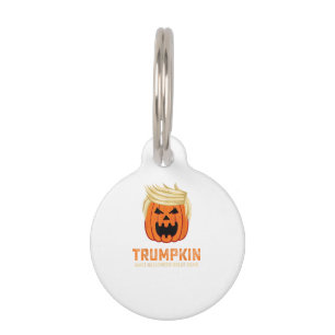 Médaillon Pour Animaux Halloween Trumpkin Funny - Éffrayant Slogan parodi
