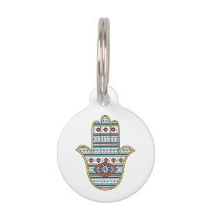 Médaillon Pour Animaux HAMSA Main de Fatima symbole amulet, tribu Aztèqu