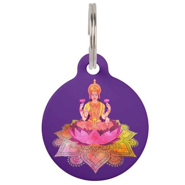 Médaillon Pour Animaux Happy Diwali - Deepalavi Lakshmi Goddess 4 (Devant)