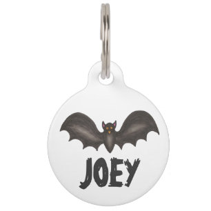 Médaillon Pour Animaux Happy Halloween Éffrayant Flying Black Bat