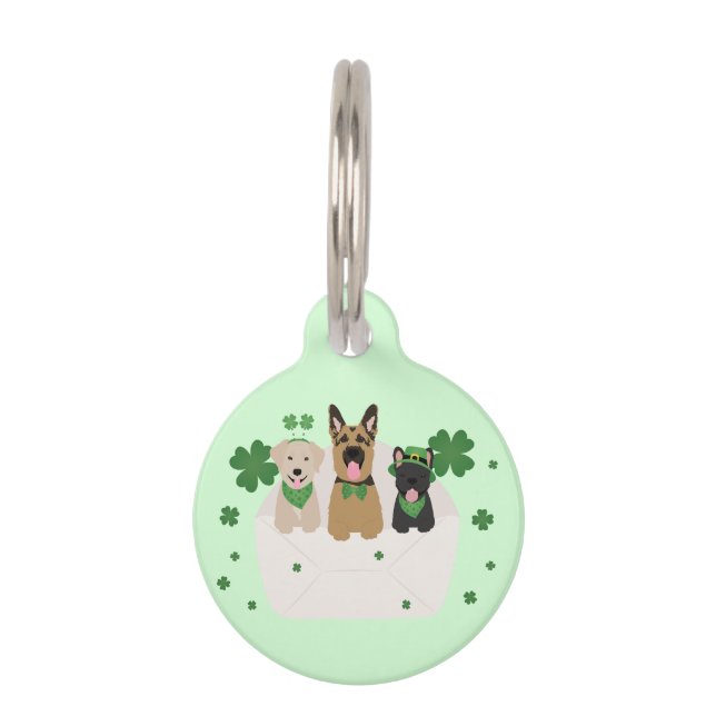 Médaillon Pour Animaux Happy Jour de la Saint Patrick Dog Mail (Devant)