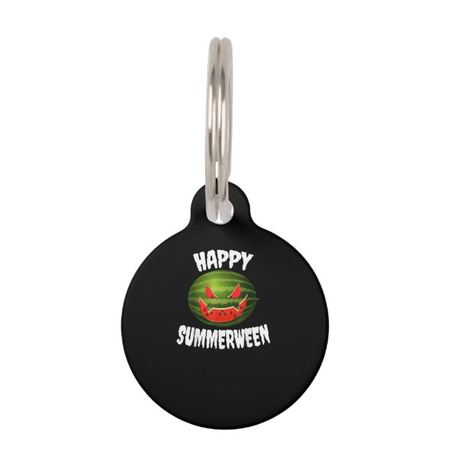 Médaillon Pour Animaux Happy Summerween Retro Watermelon Jack-o'-lantern (Devant)